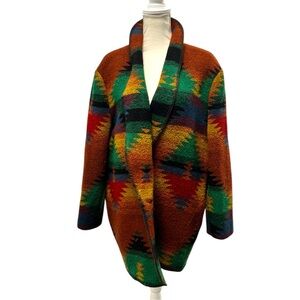 Colorful Geometric Patterned Women's Cardigan